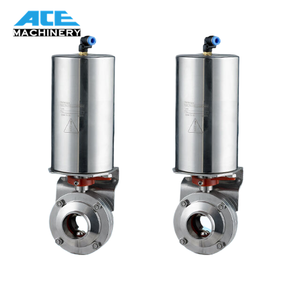 Válvula de Mariposa Sanitaria de Acero Inoxidable de 2 Pulgadas, Accionamiento Neumático, Grado Alimenticio, Certificación ISO para Control de Agua - Product Image 4