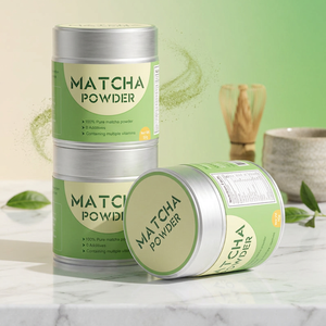 Matcha Powder 50g <b>Tin</b> - Manufactured in China with High Quality, 24-Hour Shipping, Resealable <b>Tin</b> for Daily - Product Image 1
