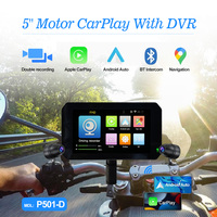 Portable 5 pouces moto extérieur GPS Navigation moto Apple CarPlay Android Auto 1080P avant arrière DVR caméra
