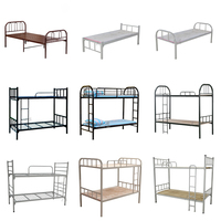 Lit superposé en métal robuste et moderne, cadre de lit double en acier durable, lit superposé pour enfants pour dortoir scolaire et auberge