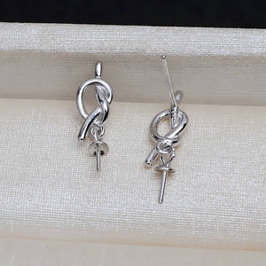 Boucles d'oreilles en argent S925 pour femmes, perles fœtales de 5-6 mm, accessoires avec plateau vide pour bricolage fait main 4911 - Product Image 4