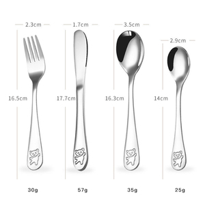 Forchetta per Bambini in Acciaio Inox Stile Occidentale Creativa <span class=keywords><strong>a</strong></span> Forma di Orso Lucidato <span class=keywords><strong>a</strong></span> Specchio Resistente Lavabile in Lavastoviglie per Feste - Product Image 1