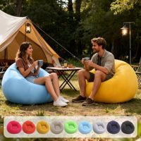 Canapé gonflable individuel transfrontalier, style pouf, pliable pour l'extérieur, en PVC épaissi avec finition velours, fauteuil de relaxation