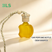Flacon vide de 10 ml pour diffuseur de parfum de voiture suspendu, personnalisable OEM, pendentif désodorisant givré, flacon en verre diffuseur d'arômes avec bouchon en bois