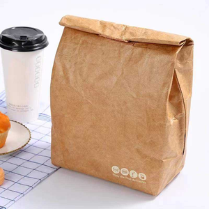 Bolsa de Almuerzo Aislada de Papel, Ecológica, Duradera, Impermeable, Térmica, para Picnic, Reutilizable, con Cierre de Cremallera Minimalista - Product Image 4