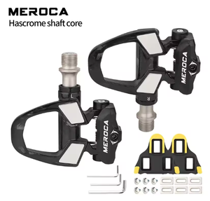 Pedales de carbono MEROCA con 3 rodamientos para bicicleta de carretera, pedales sin clip de fibra de carbono con placa de bloqueo ultraligeros para sistema <span class=keywords><strong>Shimano</strong></span> <span class=keywords><strong>SPD</strong></span> - Product Image 5