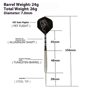 24 جرام المنافسة الصف التنغستن الصلب السهم دبوس فارس مع عبر الحدود السهام مربع المنافسة - Product Image 3