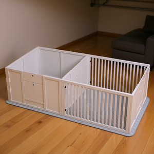 Caja de Parto para Perros de 65 x 31.5 Pulgadas, Impermeable, con Alfombrilla Absorbente y Puerta Ajustable, para Uso en Interiores - Product Image 2