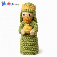 Crèche artisanale au crochet Amigurumi Marie Joseph Bébé Jésus Poupée religieuse de Noël Décoration d'autel de Noël Cadeau