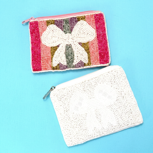 Fashion Embroidered <b>Bow</b> Pouch Mixed Colors Square Nonwoven Felt Daily Use Promotional Bag - Product Image 1