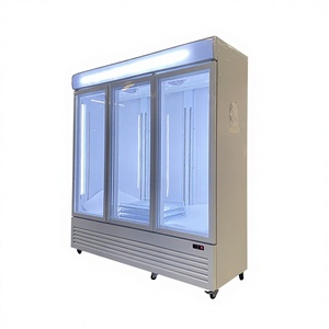 Vitrine Réfrigérée Professionnelle à Trois <span class=keywords><strong>Portes</strong></span> pour Crèmes Glacées, Réfrigérateur Vertical Sans Givre, Congélateur Commercial en Verre 5 - Product Image 1