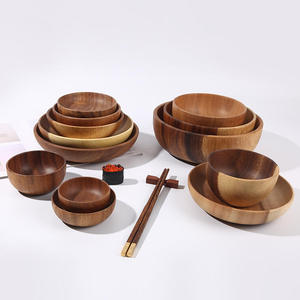 Ensemble de saladiers <span class=keywords><strong>en</strong></span> <span class=keywords><strong>bois</strong></span> d'acacia naturel de conception moderne, vente <span class=keywords><strong>en</strong></span> gros, multifonctionnel pour la maison, la cuisine, la <span class=keywords><strong>vaisselle</strong></span> et les boissons - Product Image 5