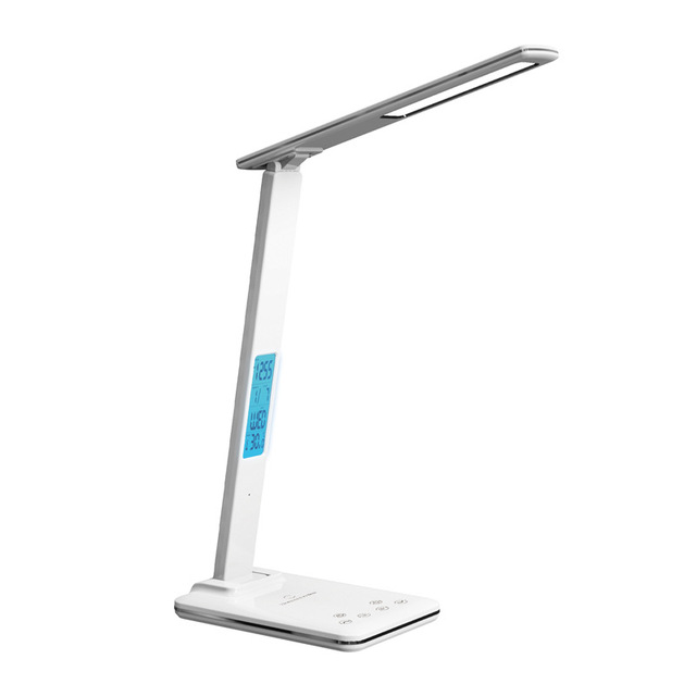 15W LED Eye-Caring Desk Lamp for Students Foldable Adjustable Swing Arm Wireless Charger Switch Control Reading Reading Room