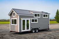 Maison préfabriquée moderne en bois, type tiny house, sur remorque, avec structure en acier, modèle 20 pieds, prix de vente