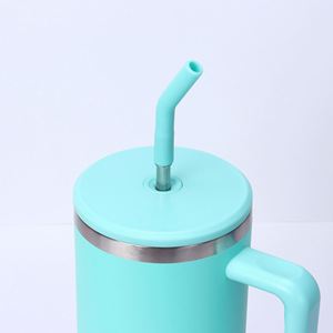 Vaso Térmico Personalizado al por Mayor de 40 oz, Botella de Acero Inoxidable con Aislamiento al Vacío 2 en 1, Taza para Café y Hielo para Coche con Asa y Popote - Product Image 2