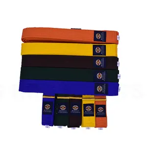 Hot Sale Colorful Kyokushin Karate Belt dengan Bordir untuk Tingkat