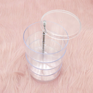 Caja de almacenamiento de joyería giratoria multicapa transparente, estante de exhibición de collar a prueba de polvo hecho de plástico duradero - Product Image 6