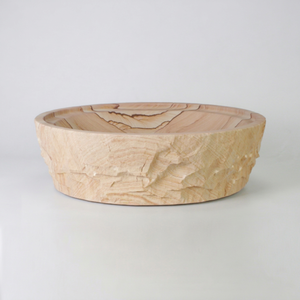 Modern Beige Sandstone Vessel Sink Earthy Wood-Like Veins Natural Stone Bathroom <b>Basin</b> Includes Faucet OEM Brand Model DS-373A - Product Image 1