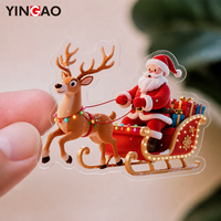 Autocollants de Noël transparents personnalisés pour fenêtres, adhésifs imperméables, autocollants transparents pour décorer les murs et les fenêtres de Noël