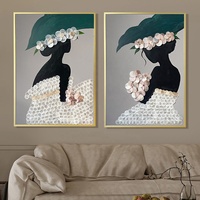 Décorations pour l'intérieur de la maison Turitella Shells Art Femmes Danse Peinture à l'huile Creative Shell 3D Wall Art Autre Home Decor