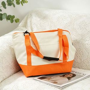 Sac fourre-tout Oxford bicolore tendance avec bandoulière amovible pour le shopping - Product Image 2