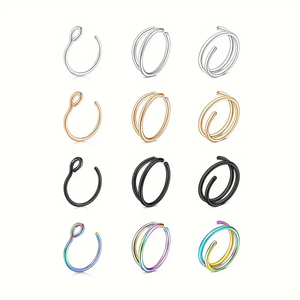 Đôi Mũi Vòng Mới Hợp Thời Trang Thiết Kế Vách ngăn Xỏ Thép Không Gỉ Hoop Mũi Xỏ Xỏ Bán Thời Trang Mũi Vòng Cho Phụ Nữ - Product Image 6