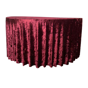 Wholesale High Quality 120" Navy Blue <strong>Green</strong> Crushed Velvet Round <strong>Tablecloth</strong> for Dining Wedding Party Events Decoration - Product Image 2