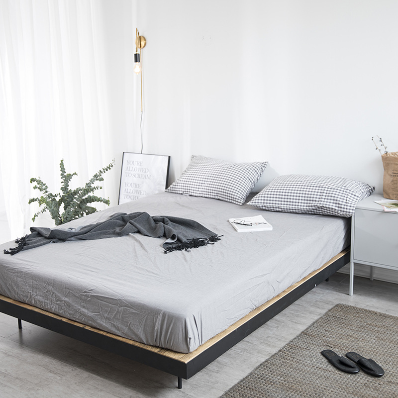 Японский однотонный матрас из чистого хлопка, протектор, простыня, хлопковое покрывало для кровати, простыня королевы, Валентина