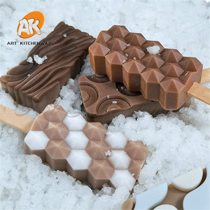 AK Custom Wave Heart 3D Silicone ghiacciolo stampo per gelato stampi per cioccolato in Silicone per gelato Cake Pops Maker XG-67-74 - Product Image 3