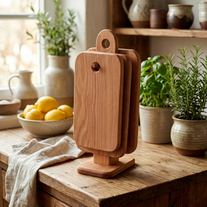 Tabla de Cortar Rectangular de Madera de Acacia Natural Premium, Duradera, Hecha a Mano, Apta para Lavavajillas, para Verduras - Product Image 1