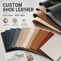 Kulit PU Merah Ramah Lingkungan Anti Air untuk Bagian Atas Sepatu dan Tas, Bahan Kulit Sintetis Berkilau Tinggi 0.8-2.0mm