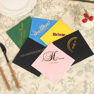 Serviettes de cocktail personnalisées imprimées en papier 3 plis avec logo - jetables pour fêtes et mariages - Product Image 4