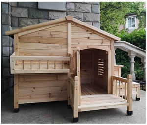 בית מחסה לכלבים מעץ עמיד בפני מזג אוויר בר קיימא בגודל בינוני עד גדול מקורה חיצונית כלב כלב כלב חם חיות מחמד בית חורף - Product Image 3