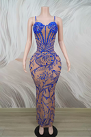 Nouvelle arrivée AD2964, robe de soirée de luxe pour femmes, robe de fête scintillante en cristal, robe de soirée sexy en maille, robe de bal pour femmes