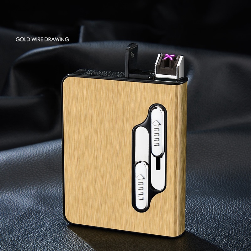 2-in-1 Electronic Arc Lighter with Cigarette Case