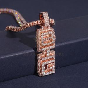 Hot Sale Design Name Pendant 925 Sterling Silver Pass Diamond <b>Tester</b> Moissanite Diamonds Personalized Vertical Pendant - Product Image 3