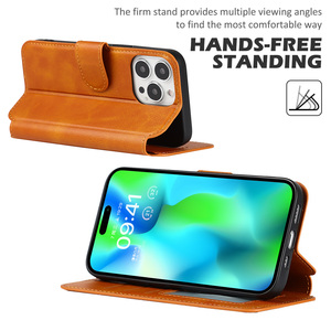 Nhà Máy Giá đen đa chức năng trường hợp điện thoại mềm PU Leather Wallet với chân đế và khe cắm thẻ kinh doanh thiết kế - Product Image 5