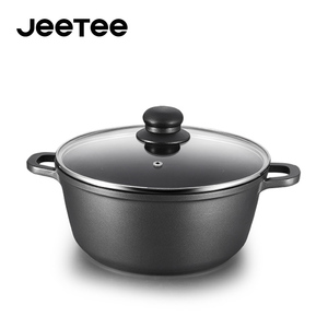 Olla Alta para Sopa JEETEE OEM <span class=keywords><strong>Royalty</strong></span> <span class=keywords><strong>Line</strong></span> de Alta Calidad, Fabricada en Aluminio Fundido con Revestimiento de Mármol, Tapa de Vidrio, Olla para Cocinar con Tapa - Product Image 6