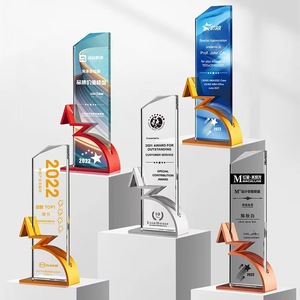 Cúp pha lê thiết kế mới mạ vàng bạc đồng đỏ, đế kim loại, tùy chỉnh - Product Image 5