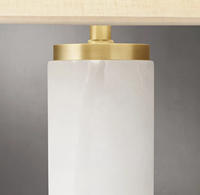 Lampe de table cylindrique en marbre blanc et gris, finition laiton brossé, abat-jour en lin beige, lampe de chevet/bureau, écologique, flexible, simple, E26