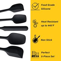Gadget essentiel pour la cuisine Lot de 5 spatules en silicone de qualité supérieure en caoutchouc souple antiadhésif résistant à la chaleur