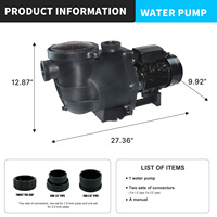 Bomba de Piscina Inteligente de Tres Velocidades Jade J075012MS de 1100W, 220V 50Hz WEF 4.9, Certificación ETL CE, Ultra Silenciosa, 2 Pulgadas, para Piscina y Spa