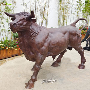 Sculpture de <span class=keywords><strong>taureau</strong></span> en bronze, statue d'animal en métal grandeur nature, décoration de parc extérieur YOUFINE - Product Image 3
