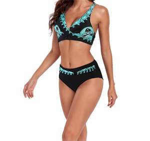 Oem Wholesale Custom 2 Piece Set Bikini <b>Beachwear</b> Heat-Transfer Printed Waterproof Quick Dry Women's <b>Swimwear</b> Spandex/Polyester - Product Image 5