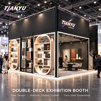 Stand d'exposition à deux étages TIANYU, installation rapide sans outils, pour salons professionnels et foires commerciales.