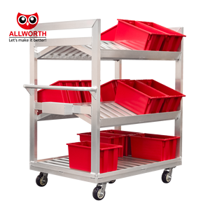 वर्कस्टेशन के लिए सबसे अधिक बिकने वाली उच्च गुणवत्ता वाले बहु-स्तरीय पिक कार्ट्स गोदाम ट्रॉली - Product Image 3