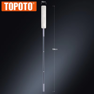 Pour un balai en microfibre avec manche extensible en acier plat pour nettoyer les endroits difficiles d'accès et les espaces sous les lits à la maison - Product Image 4