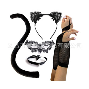 หน้ากากตาลูกไม้สีดำสำหรับผู้หญิงเครื่องประดับชุดแฟนซีปาร์ตี้ - Product Image 2