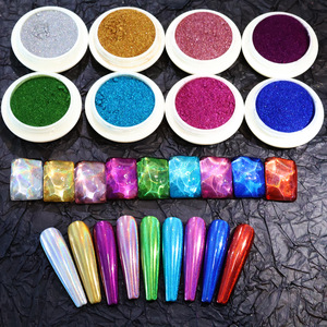 Poudre à ongles holographique <span class=keywords><strong>effet</strong></span> sirène, pigment chromé miroir métallique 50g, fabriqué en Chine, pour nail art aquarelle - Product Image 3