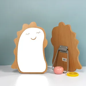 High Quality Cartoon Cute Animal Shape Fiberboard Dresser Folding Rotating Stand Wooden Frame Cosmetic Mirror